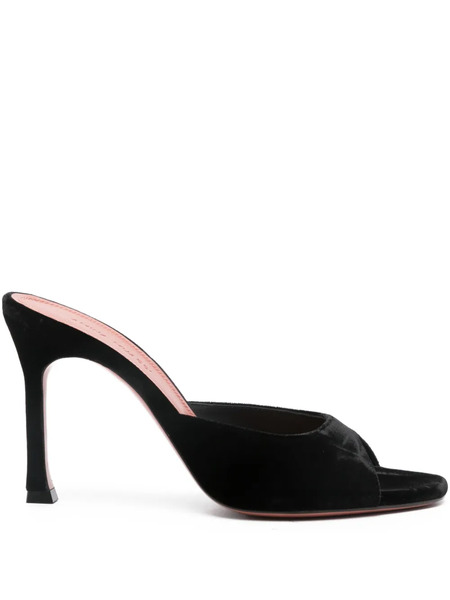  Amina Muaddi 95mm Alexa Heeled Mules - Black 