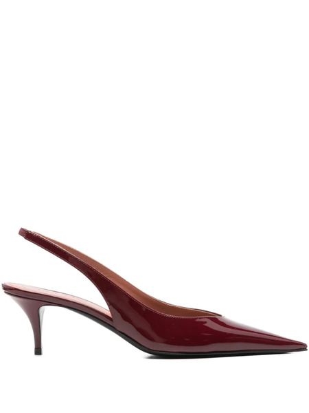  Amina Muaddi 55mm Anok Sling Pointed Pumps - Red 