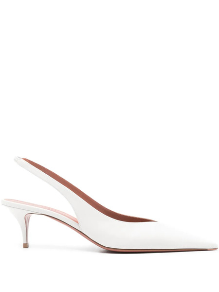  Amina Muaddi 52mm Anok Slingback-pointed Pumps - White 