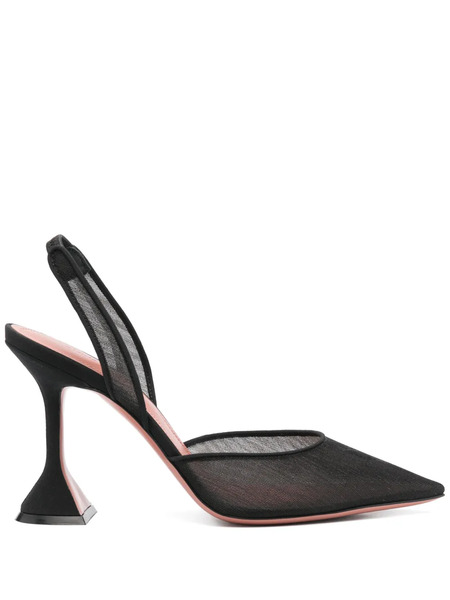  Amina Muaddi 95mm Holli Slingback Pumps - Black 