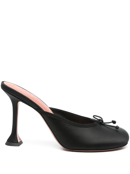  Amina Muaddi 95mm Lila Mules - Black 