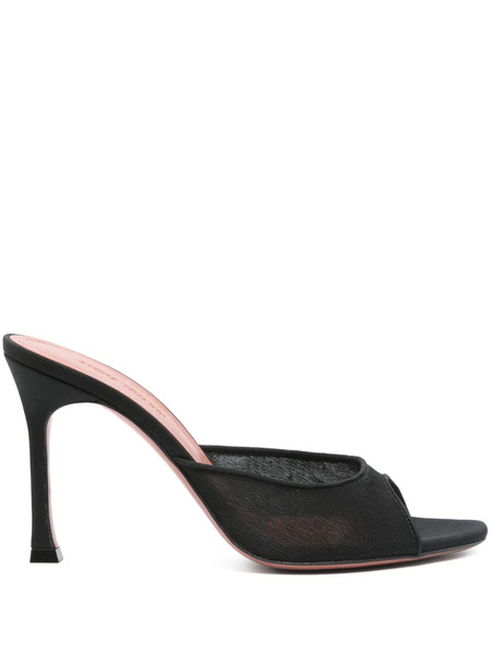  Amina Muaddi 100mm Peep-toe Sandals - Black 