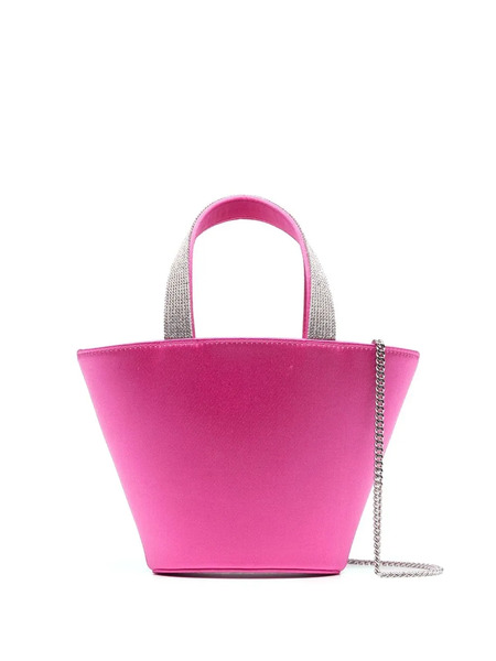  Amina Muaddi Rih Satin Bucket Bag - Pink 