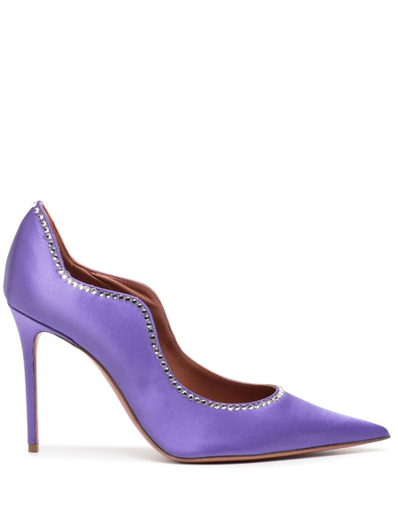  Amina Muaddi Romy Pointed-toe Pumps - Purple 