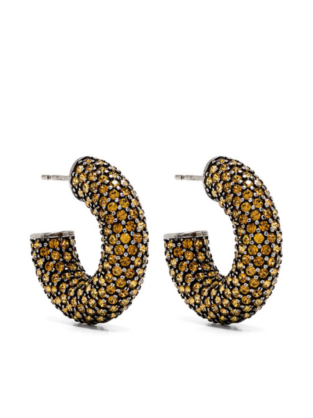  Amina Muaddi Small Cameron Crystal-embellished Earrings - Gold 