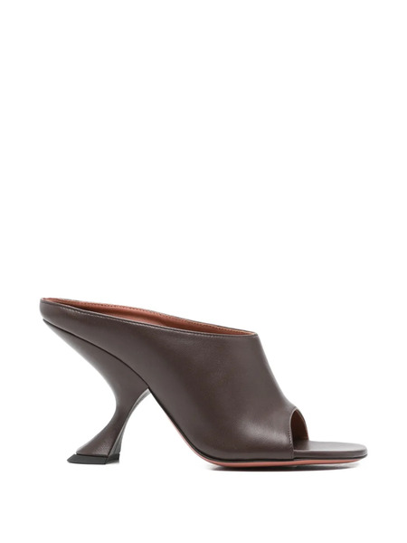  Amina Muaddi Taylor Open Toe Mules - Brown 