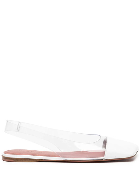  Amina Muaddi Transparent-design Slingback Ballerina Shoes - White 