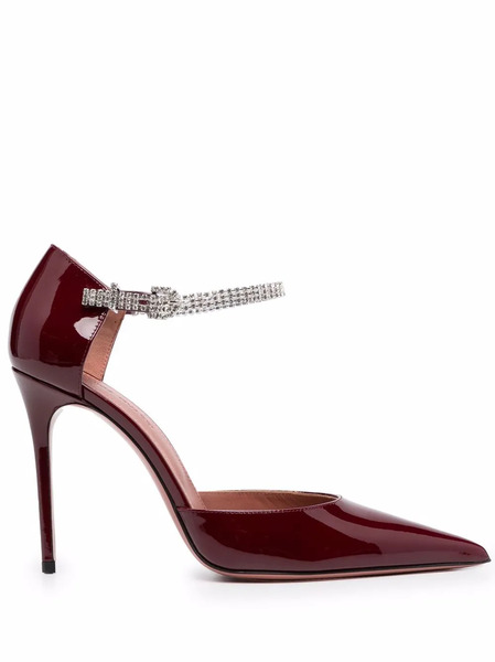  Amina Muaddi Ursina Crystal-embellished Pumps - Red 