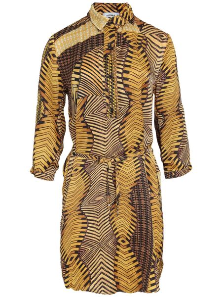  Amir Slama Abstract Print Dress - Yellow 