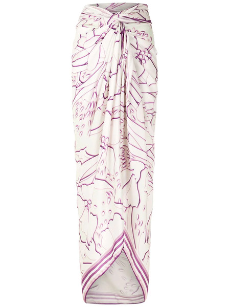  Amir Slama Abstract-print Long Sarong - Neutrals 