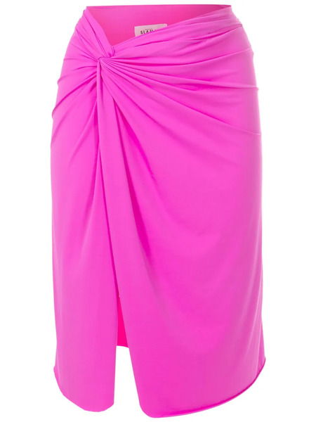  Amir Slama Asymmetric Gathered-detail Skirt - Pink 