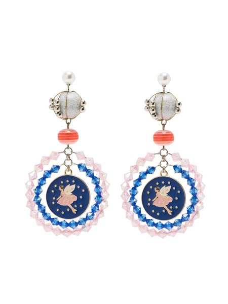  Amir Slama Ballerina-motif Statement Drop Earrings - Blue 