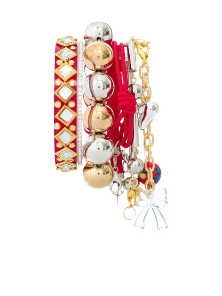  Amir Slama Beaded Bow-embellished Bracelet - Red 