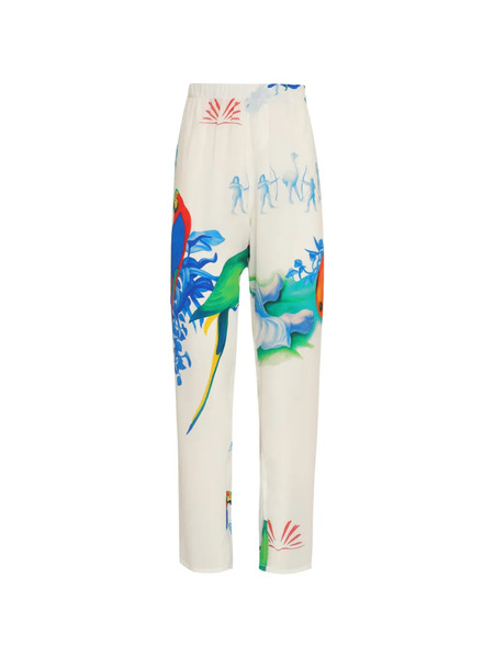  Amir Slama Bird-print Trousers - White 