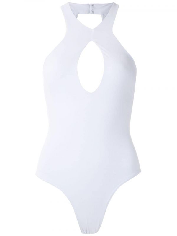  Amir Slama Central Keyhole Body Top - White 