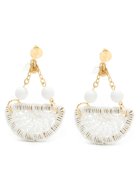  Amir Slama Crochet Earrings - White 