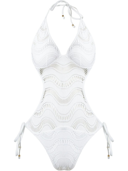  Amir Slama Cut Out Pattern Swimsuit - White 