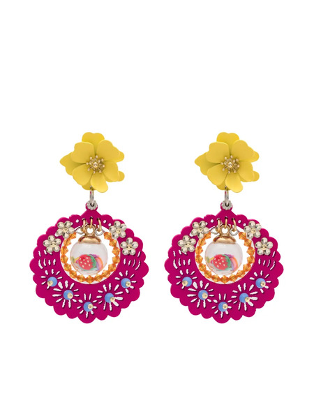  Amir Slama Embellished Drop Earrings - Pink 
