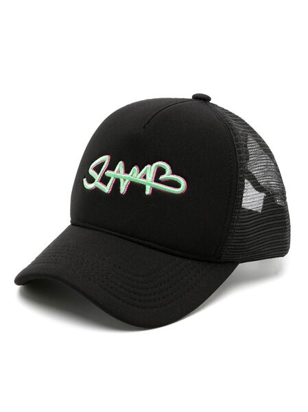  Amir Slama Embroidered-logo Perforated Cap - Black 
