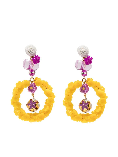 Amir Slama Floral Appliqué Drop Earrings - Yellow 