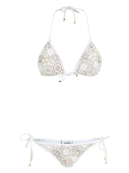  Amir Slama Floral Embroidered Bikini - White 