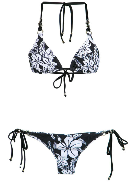  Amir Slama Floral Print Bikini Set - Black 