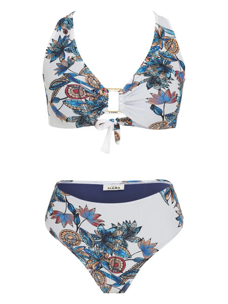  Amir Slama Floral-print Bikini - White 