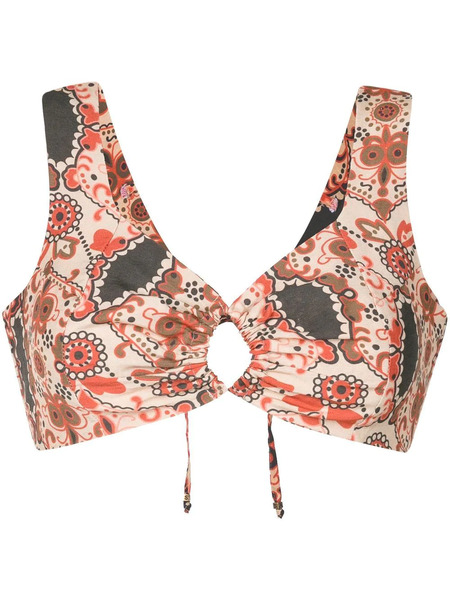  Amir Slama Floral-print Cropped Top - Multicolour 