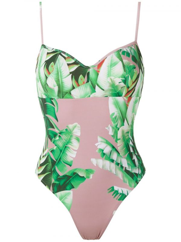  Amir Slama Floral Print Swimsuit - Green 