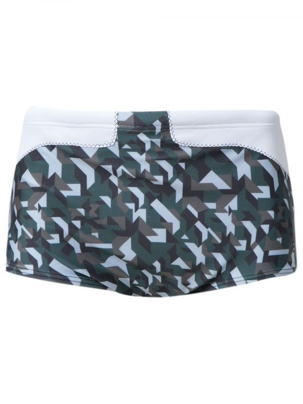  Amir Slama Geometric Print Trunks - Green 
