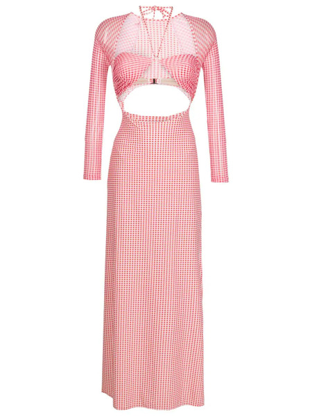  Amir Slama Gingham-check Pattern Maxi Dress - Red 