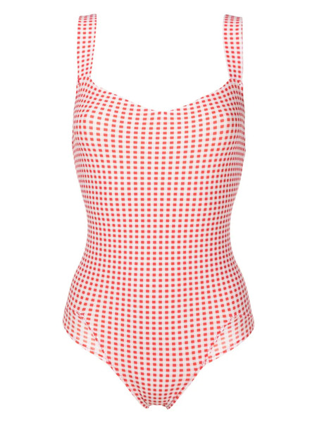  Amir Slama Gingham-check Pattern Swimsuit - Red 