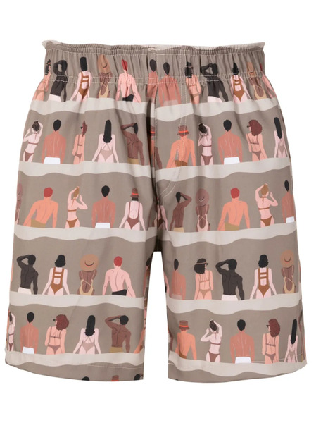  Amir Slama Graphic-print Shorts - Brown 