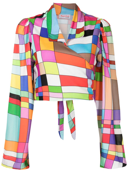  Amir Slama Graphic-print Spread-collar Blouse - Multicolour 