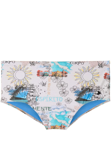  Amir Slama Graphic-print Swim Shorts - Neutrals 