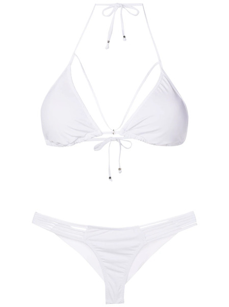  Amir Slama Halterneck Tie-fastening Bikini - White 