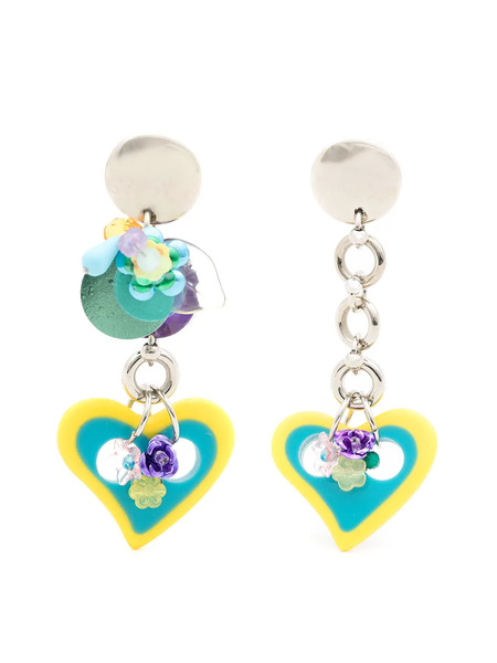  Amir Slama Heart-motif Drop Earrings - Blue 