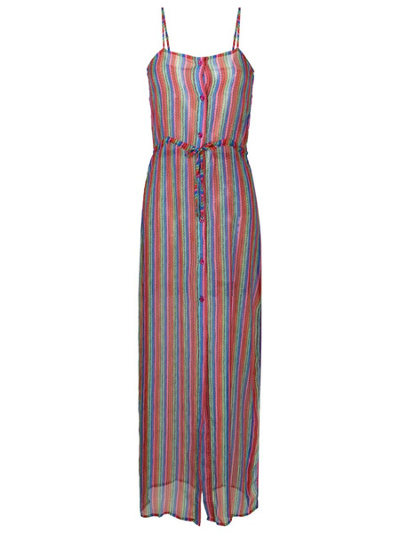  Amir Slama Layered Graphic-print Maxi Dress - Multicolour 