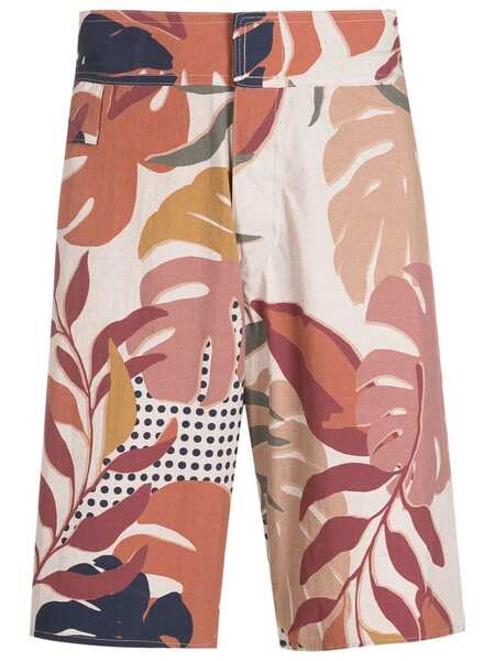  Amir Slama Leaf-print Swim Shorts - Brown 