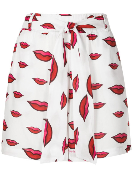  Amir Slama Lip-print Shorts - White 