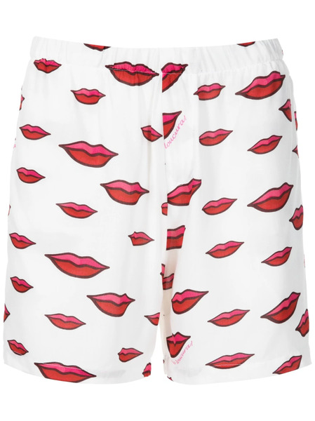  Amir Slama Lips-print Cotton Shorts - Multicolour 