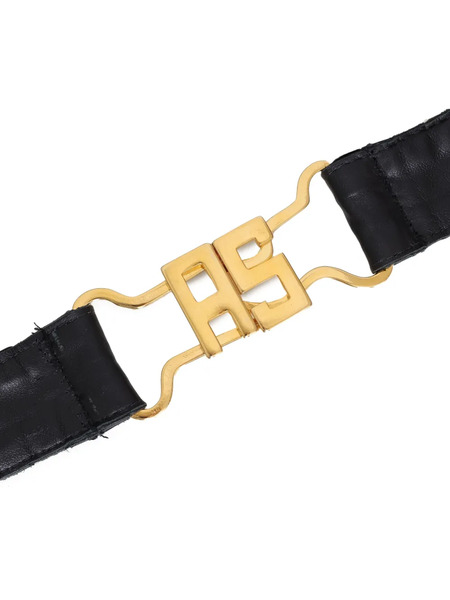  Amir Slama Logo-plaque Leather Belt - Black 