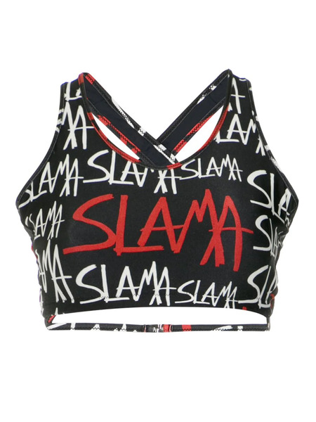  Amir Slama Logo-print Bikini Top - Black 