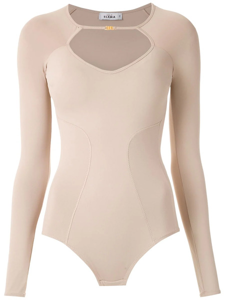  Amir Slama Long Sleeved Bodysuit - Neutrals 