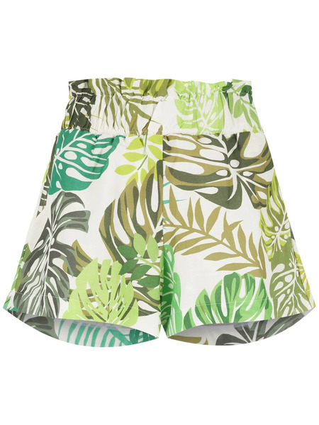  Amir Slama Palm Leaf Print Shorts - Green 