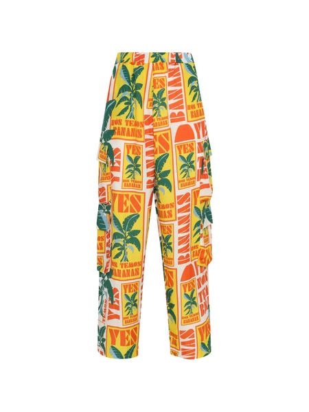  Amir Slama Palm Tree Trousers - Yellow 