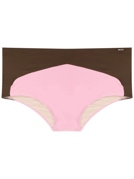  Amir Slama Panelled Swim Trunks - Brown 