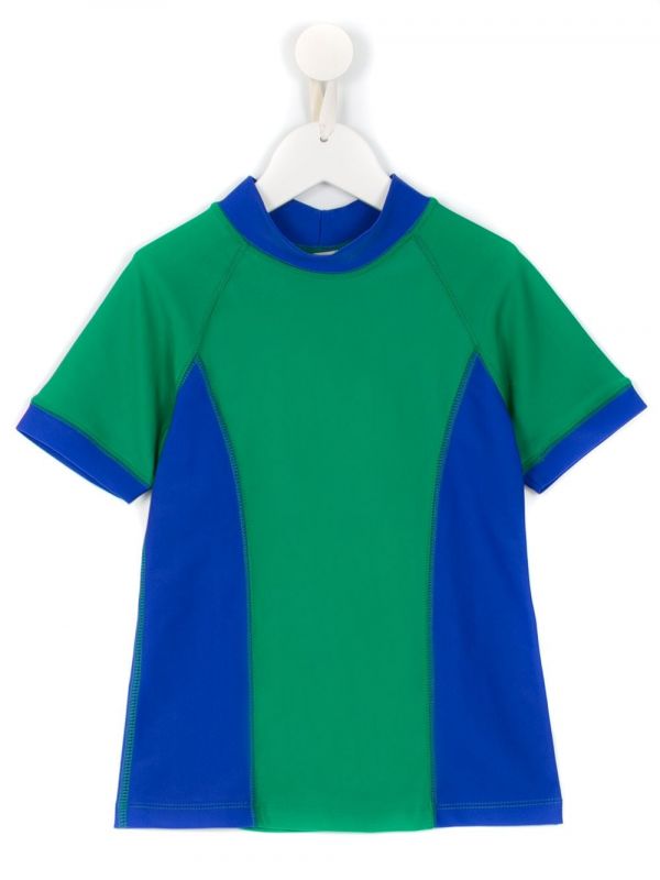  Amir Slama Panelled Swimming T-shirt - Green 