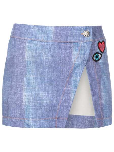  Amir Slama Patch-detail Mini Skirt - Blue 