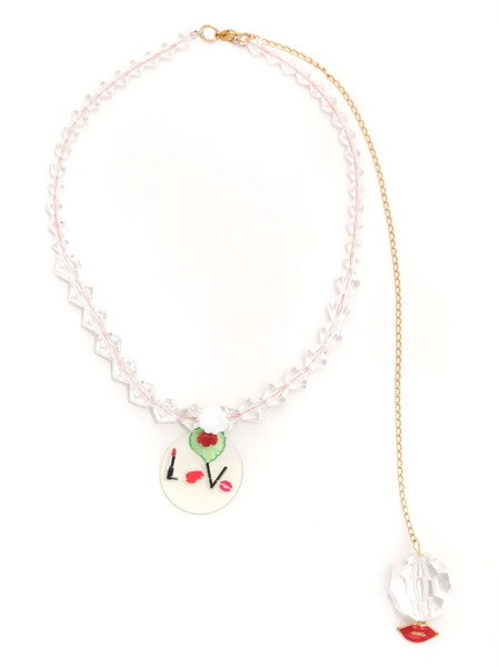  Amir Slama Pendant Beaded Necklace - Neutrals 